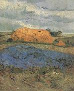 Vincent Van Gogh Haystacks under a Rainy Sky (nn04) oil painting reproduction
